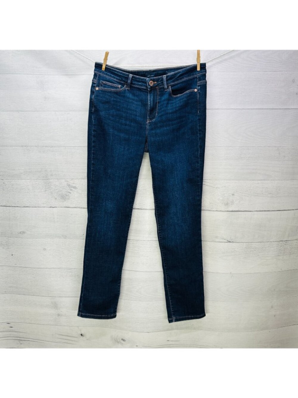 J.Jill Boyfriend Straight Leg Ankle Jeans Women’s Size 8 Dark Wash Stretch Denim - Picture 3 of 12